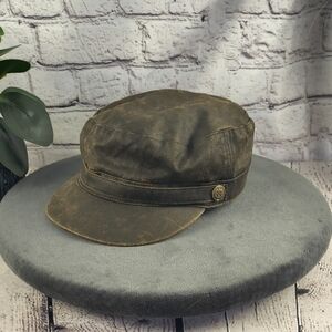 Jaxon Distressed Brown Military Cadets Cap Hat